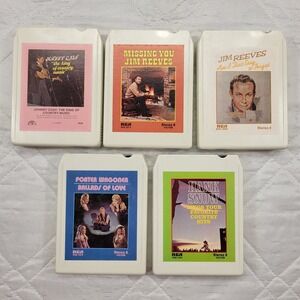 5‎ 8 Track tapes with sleeves Johnny Cash, Jim Reeves, Porter Wagoner + more